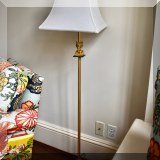 DL07. Brass floor lamp with bust of Hermes. 52”h 